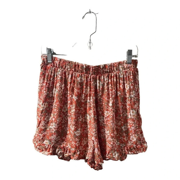 American Eagle Crepe Floral Print Pull On Ruffle Shorts,Size M ,Good Condition - Picture 2 of 4